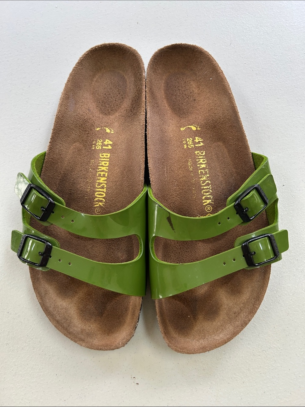 Birkenstock Women’s Green Patent Arizona Double-Strap Sandals